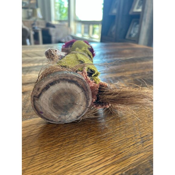 Vintage Handcrafted Straw/burlap/and vintage clothe Scarecrow Doll With Red Hat - Picture 10 of 12